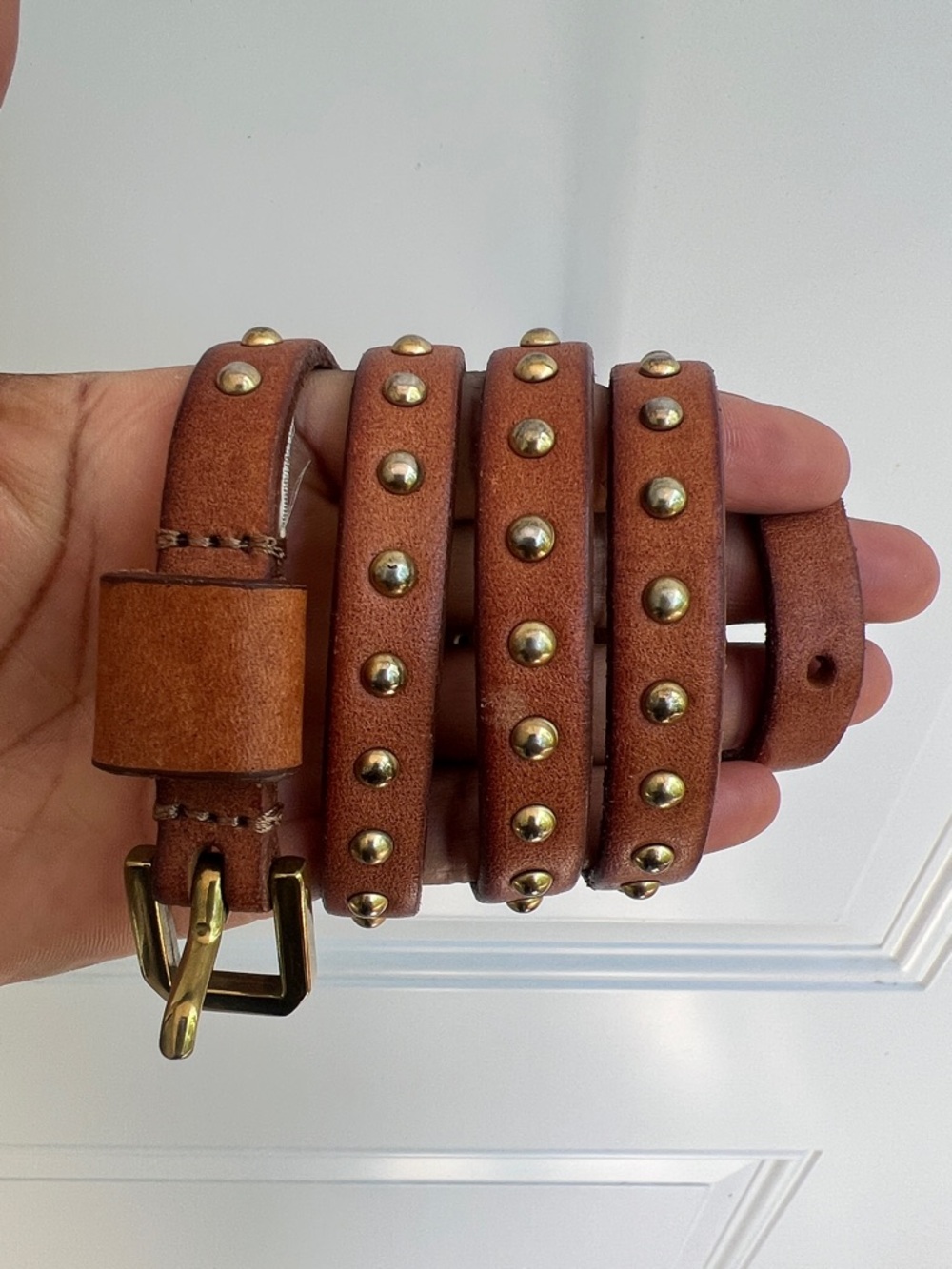 Target Brown Leather Studded Women’s Belt Size Small